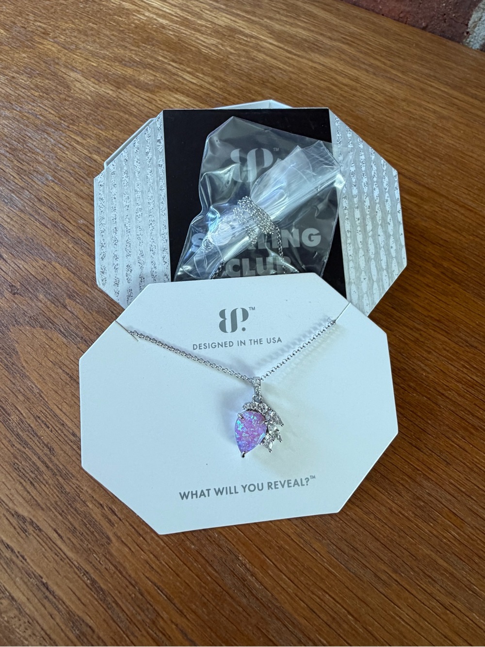 The Sterling Club- Bomb Party Necklace- Fire Opal- BRAND NEW!